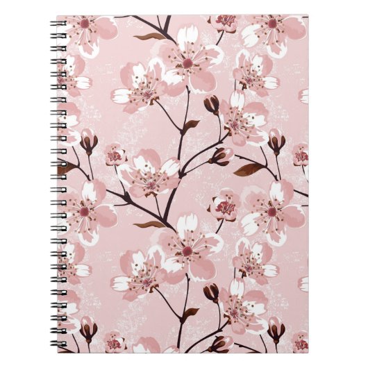 Cherry Blossom Flowers Pattern Notitieboek (Voorkant)