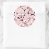 Cherry Blossom Flowers Pattern Ronde Sticker (Tas)
