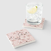 Cherry Blossom Flowers Pattern Stenen Onderzetter (Zijkant)
