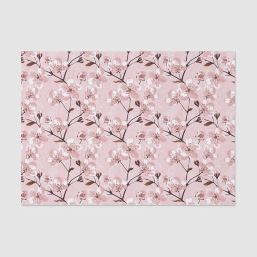 Cherry Blossom Flowers Pattern Tissuepapier (Voorkant)