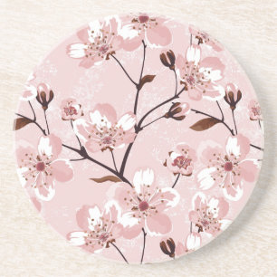 Cherry Blossom Flowers Pattern Zandsteen Onderzetter