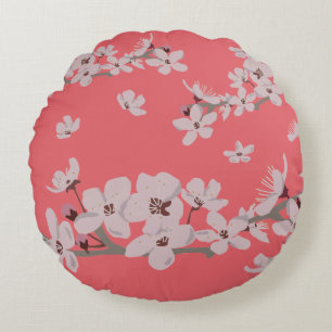 Cherry Blossom Flowers Rond Kussen