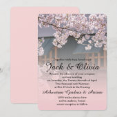 Cherry Blossom Flowers Wedding Invitation Kaart (Voorkant / Achterkant)