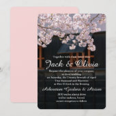 Cherry Blossom Flowers Wedding Invitation Kaart (Voorkant / Achterkant)