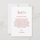 Cherry Blossom Foto Weddenschap Hartelijk dank Bedankkaart (Achterkant)