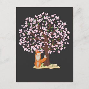 Cherry Blossom Fox Japanse Sakura-boom Briefkaart