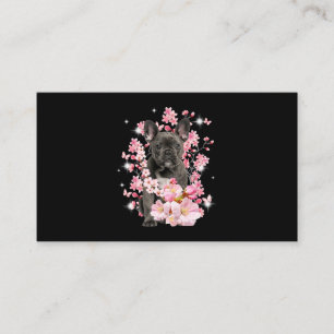 Cherry Blossom French Bulldog Dog Flowers Floral Visitekaartje