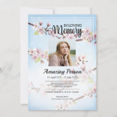 Cherry blossom Funeral order of service Invitation Kaart (Voorkant)