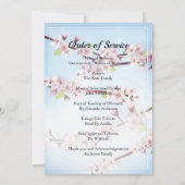 Cherry blossom Funeral order of service Invitation Kaart (Achterkant)