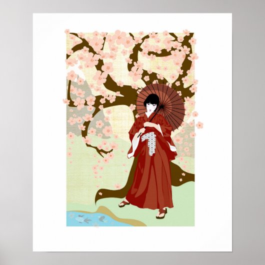 cherry blossom geisha poster (Voorkant)