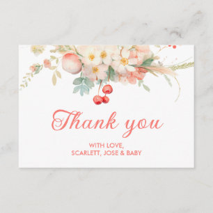 Cherry Blossom Girl Baby shower Bedankt Informatiekaartje
