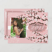 Cherry Blossom Grad Faire-part & Invitation (Devant / Derrière)