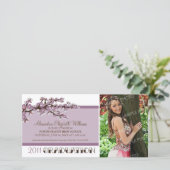 Cherry Blossom Graduation Faire-part (violet) (Debout devant)