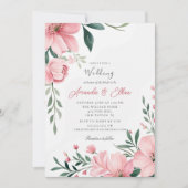 Cherry Blossom Greenery Bridal Delight Wedding Kaart (Voorkant)