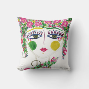 Cherry Blossom - Gypsy Garden Girl Cotton Coussin