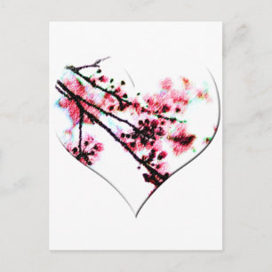 Cherry Blossom Heart Briefkaart