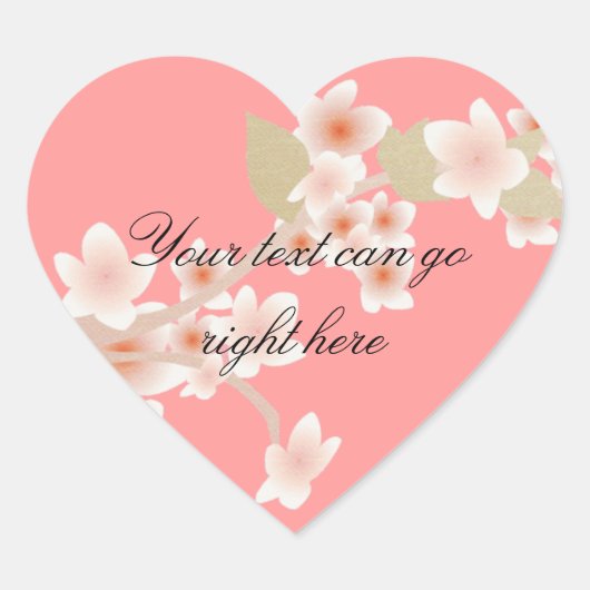 Cherry Blossom Heart Stickers (Voorkant)