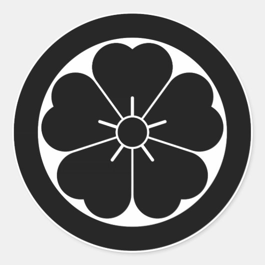 Cherry blossom in cirkel ronde sticker (Voorkant)