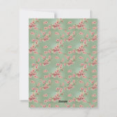 Cherry Blossom in Pink en Blauwgroen sympathikaart Feestdagenkaart (Achterkant)