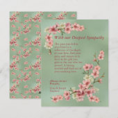 Cherry Blossom in Pink en Blauwgroen sympathikaart Feestdagenkaart (Voorkant / Achterkant)