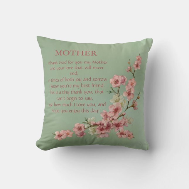 Cherry Blossom in Pink voor moeder Kussen (Voorkant)