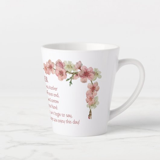 Cherry Blossom in Pink voor moeder Latte Mok (Rechts)