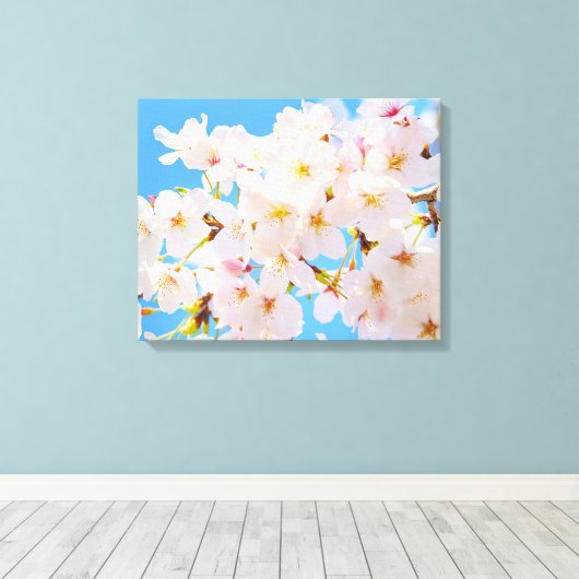 Cherry Blossom in Spring Canvas Afdruk (Insitu (Houten vloer))