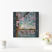 Cherry Blossom in Washington DC Custom Vierkante Klok (Huis)