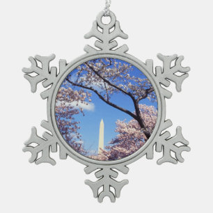 Cherry Blossom in Washington DC Tin Sneeuwvlok Ornament