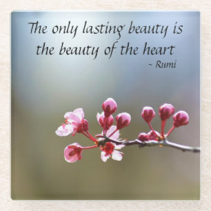 Cherry Blossom Inspirerend quote Glazen Onderzetter