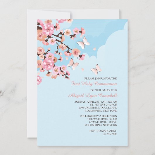 Cherry Blossom Invitation Kaart (Voorkant)