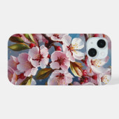Cherry blossom iPhone 15 hoesje (Achterkant horizontaal)