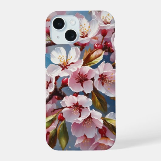Cherry blossom iPhone 15 hoesje (Achterkant)
