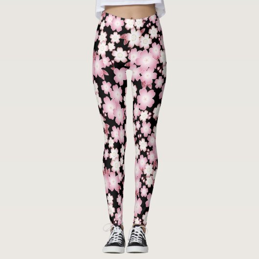 Cherry Blossom -Japanese Sakura- Leggings (Voorkant)