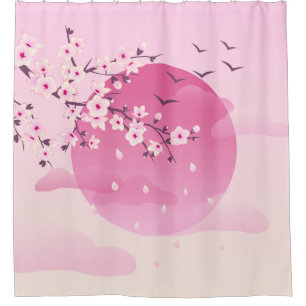 Cherry Blossom Japans landschap Douchegordijn