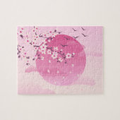 Cherry Blossom Japans landschap Roze Legpuzzel (Horizontaal)