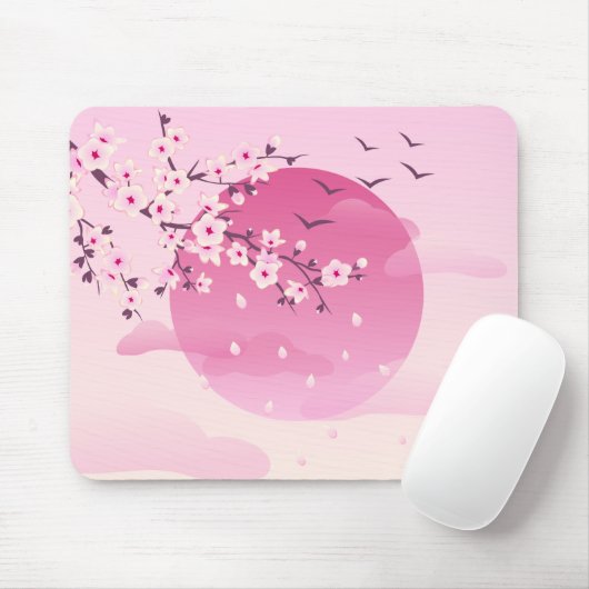 Cherry Blossom Japans landschap Roze Muismat (Met muis)