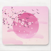 Cherry Blossom Japans landschap Roze Muismat (Voorkant)