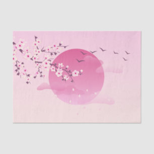 Cherry Blossom Japans landschap Roze Tissuepapier