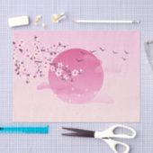 Cherry Blossom Japans landschap Roze Tissuepapier (Craft)