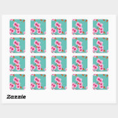 Cherry Blossom Japans Pattern Vierkante Sticker (Vel)