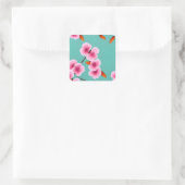 Cherry Blossom Japans Pattern Vierkante Sticker (Tas)
