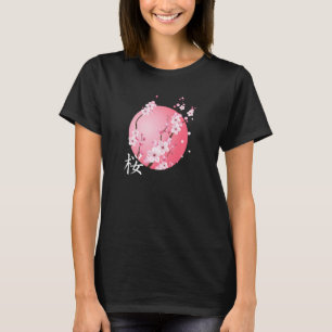 Cherry Blossom Kanji Sakura Sunrise Japanse Keer T-shirt