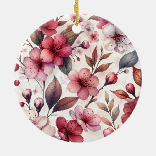 Cherry Blossom Keramisch Ornament (Achterkant)