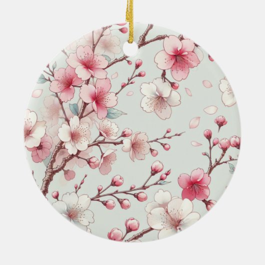 Cherry Blossom Keramisch Ornament (Achterkant)