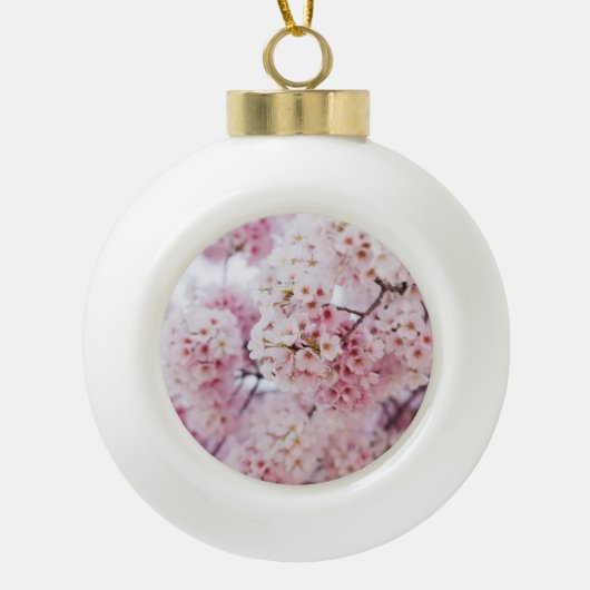 Cherry Blossom Keramische Bal Ornament (Voorkant)