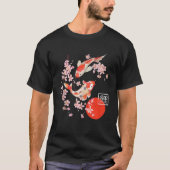 Cherry Blossom Koi Carp Fish Japans Sakura Graph T-shirt (Voorkant)