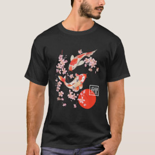 Cherry Blossom Koi Carp Fish Japans Sakura Graph T-shirt