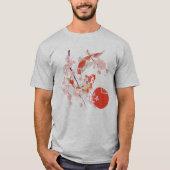 Cherry Blossom Koi Carp Fish Japans Sakura Graph T-shirt (Voorkant)