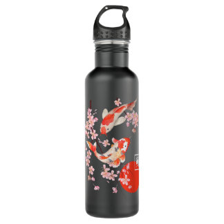 Cherry Blossom Koi Carp Fish Japans Sakura Graph Waterfles